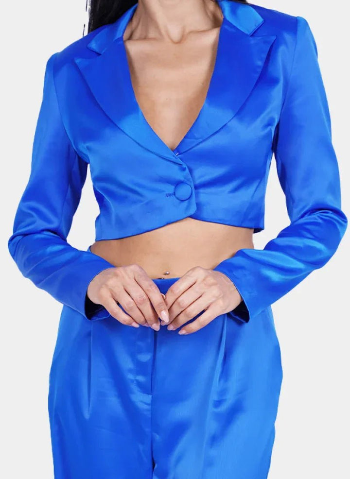 Royal Blue Satin Co - ord Set for Women - Flashmob India Flashmob Nation