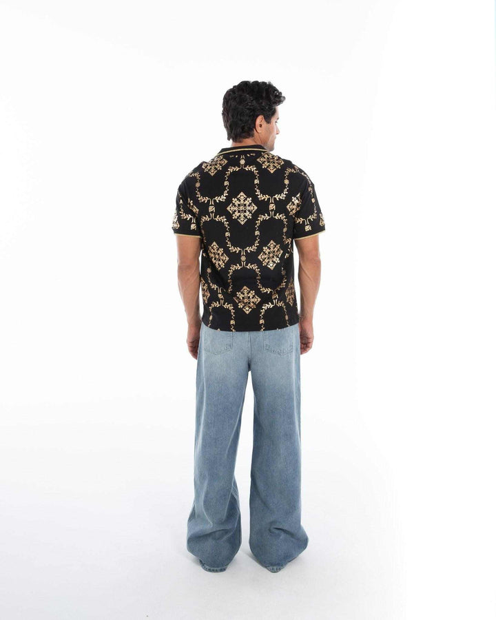 Shimmering Gold Reflective Polo Tee - Flashmob India Flashmob Nation None