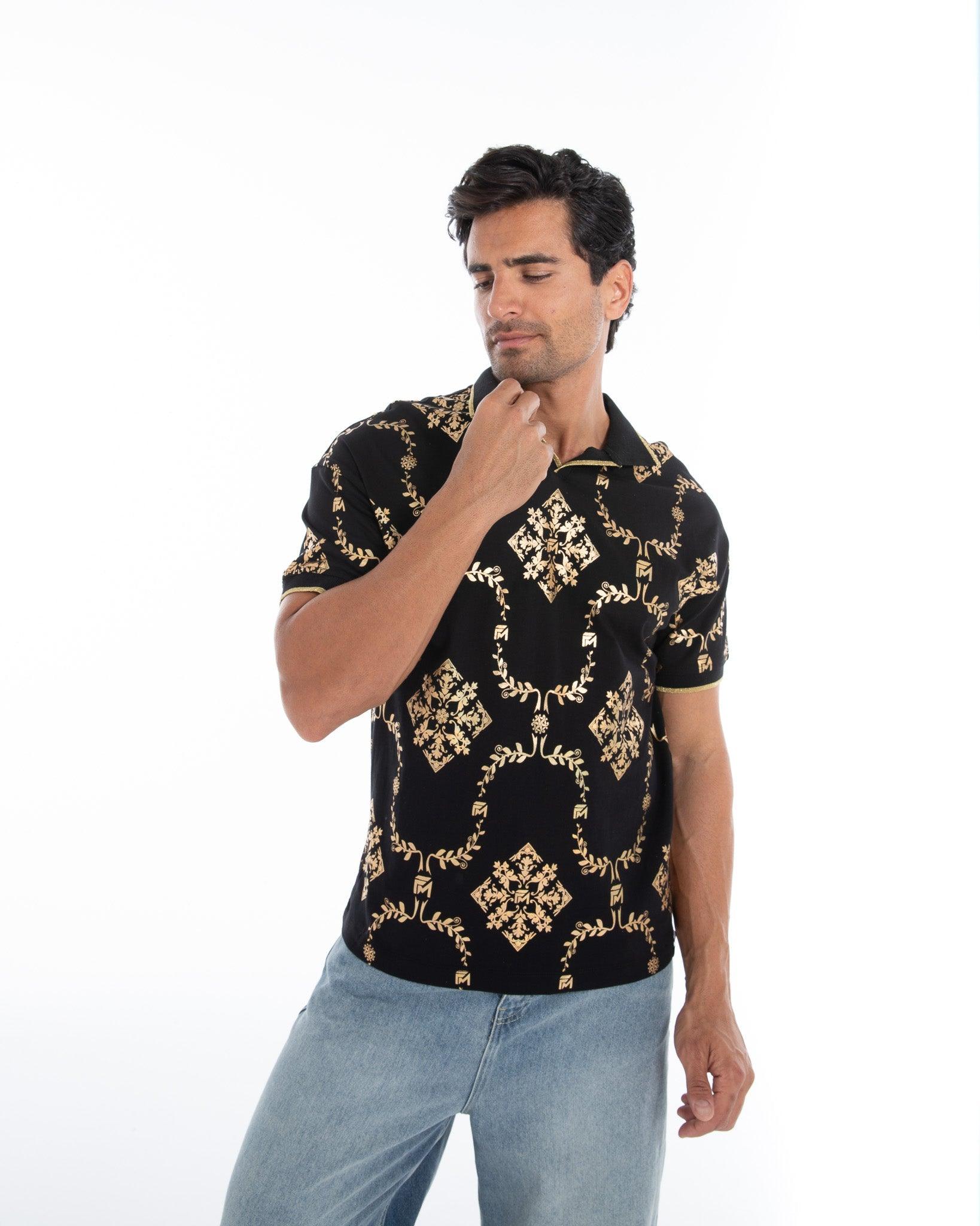 Shimmering Gold Reflective Polo Tee - Flashmob India Flashmob Nation None