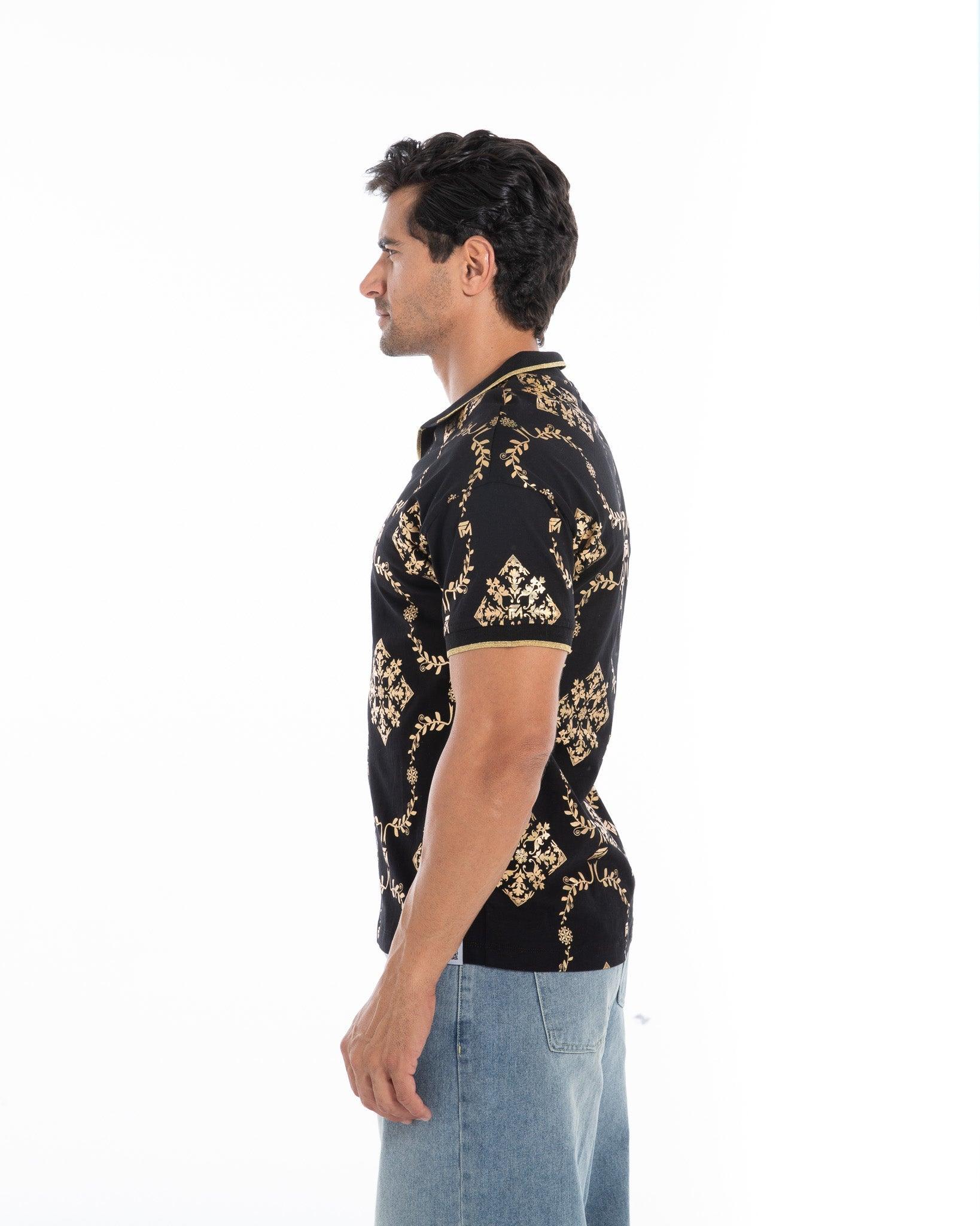 Shimmering Gold Reflective Polo Tee - Flashmob India Flashmob Nation None