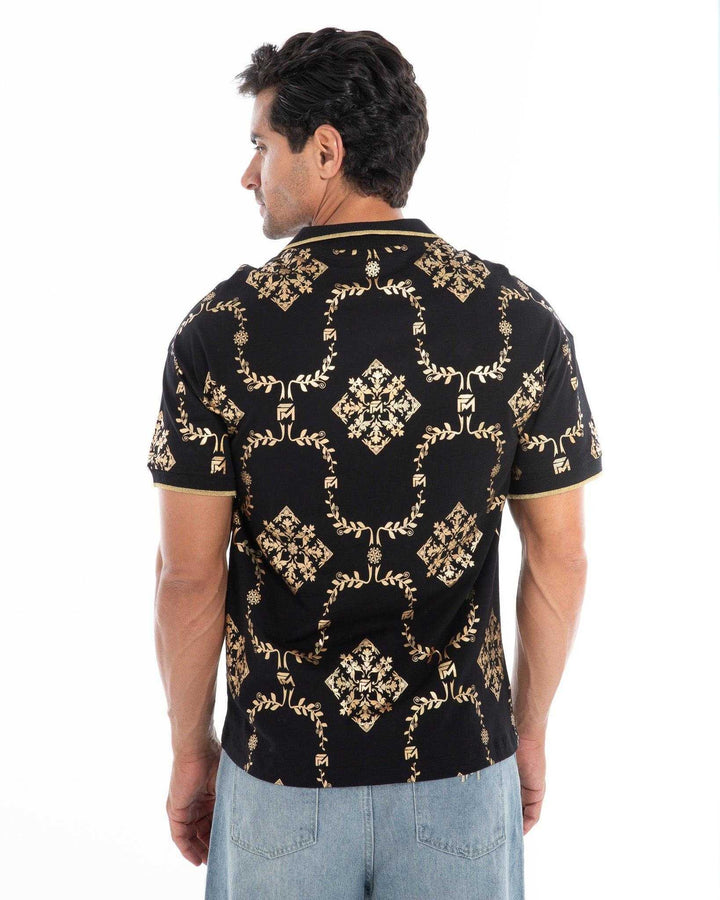 Shimmering Gold Reflective Polo Tee - Flashmob India Flashmob Nation None