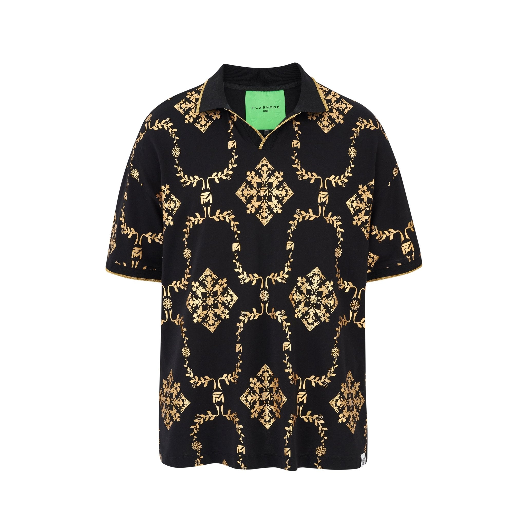 Shimmering Gold Reflective Polo Tee - Flashmob India Flashmob Nation  None