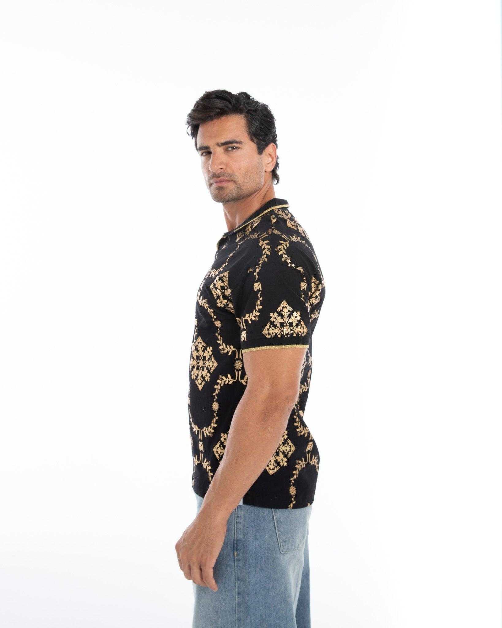 Shimmering Gold Reflective Polo Tee - Flashmob India Flashmob Nation None