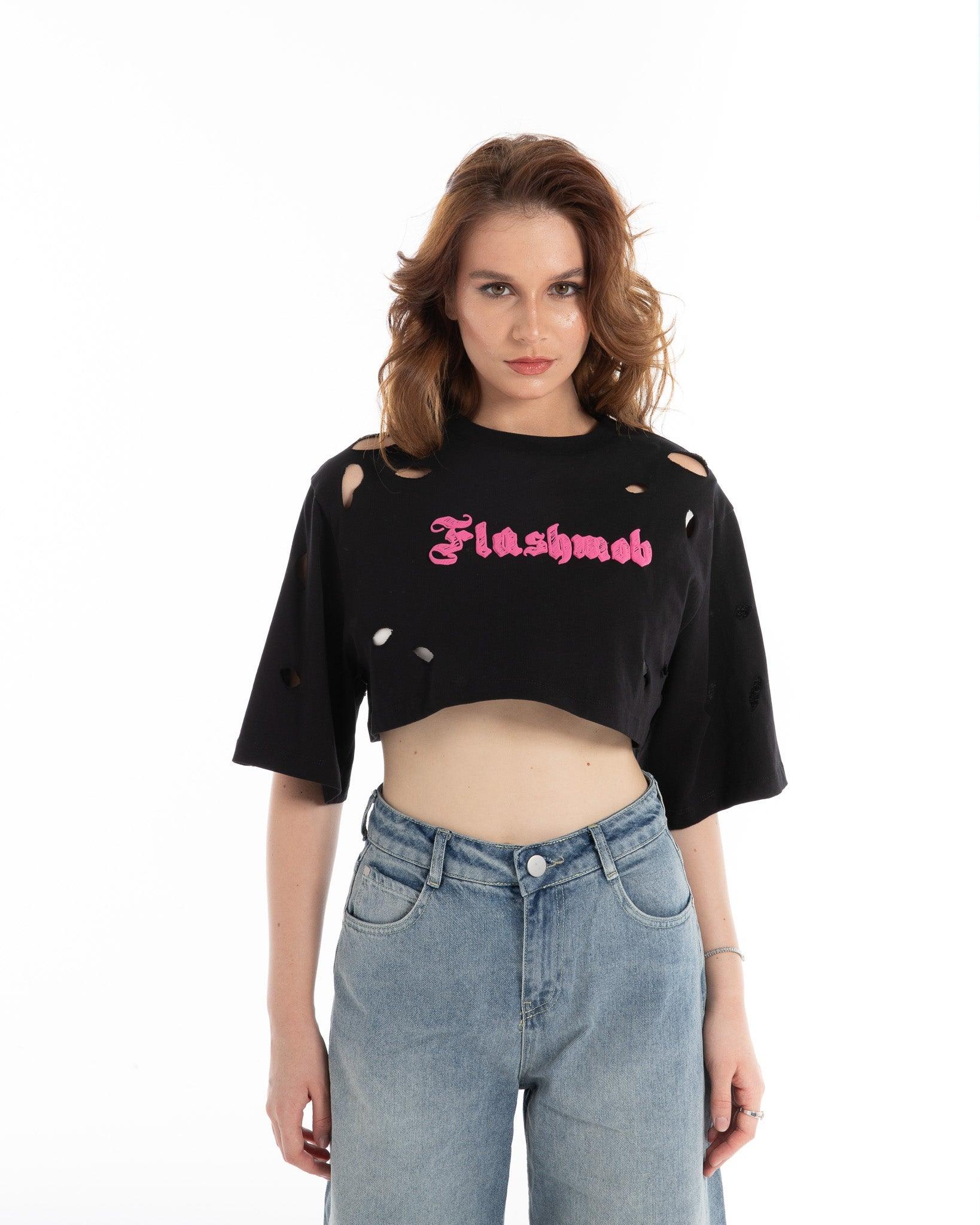 Women’s Cropped Torn Tank Top - Flashmob India Flashmob Nation None crop top