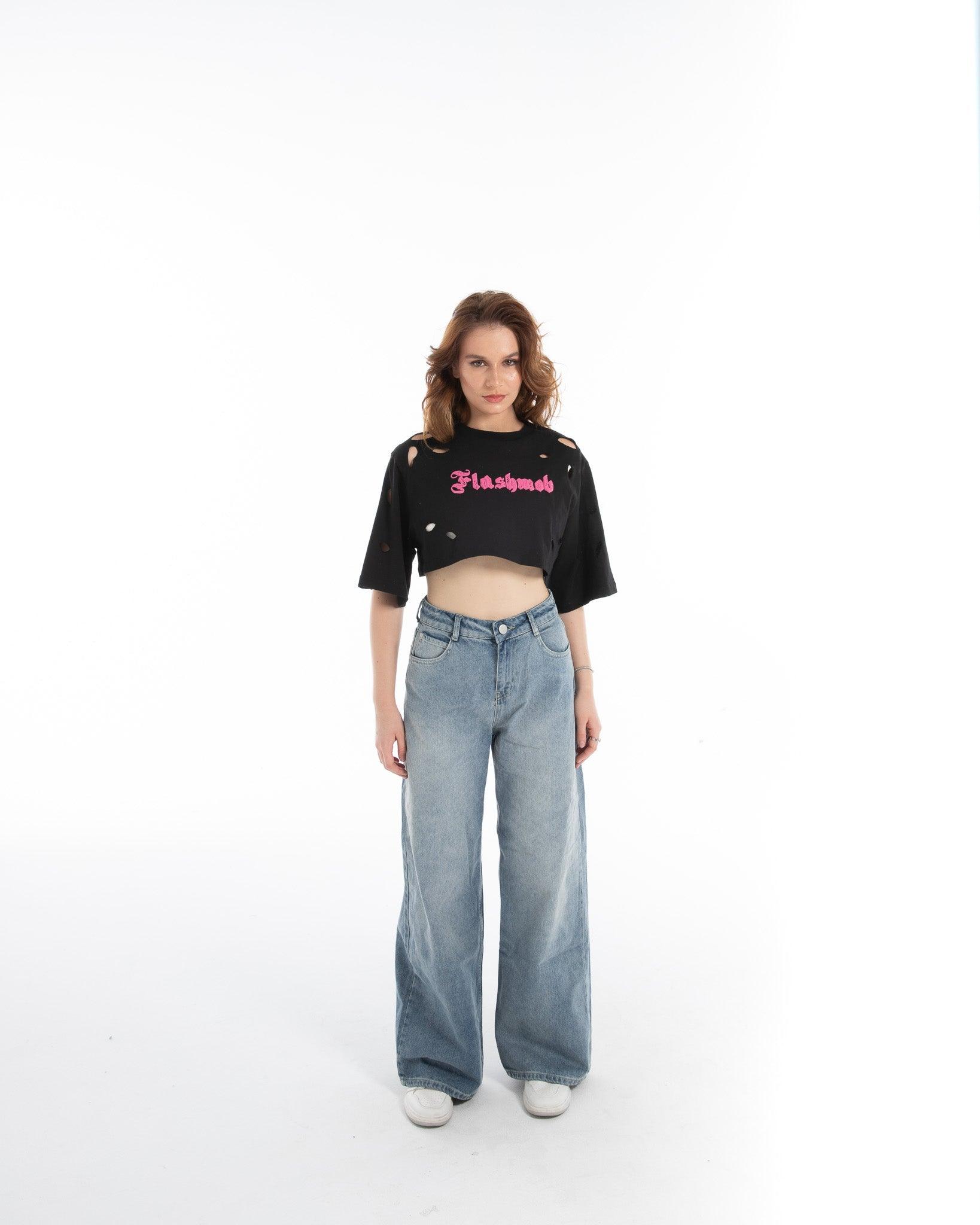 Women’s Cropped Torn Tank Top - Flashmob India Flashmob Nation None crop top