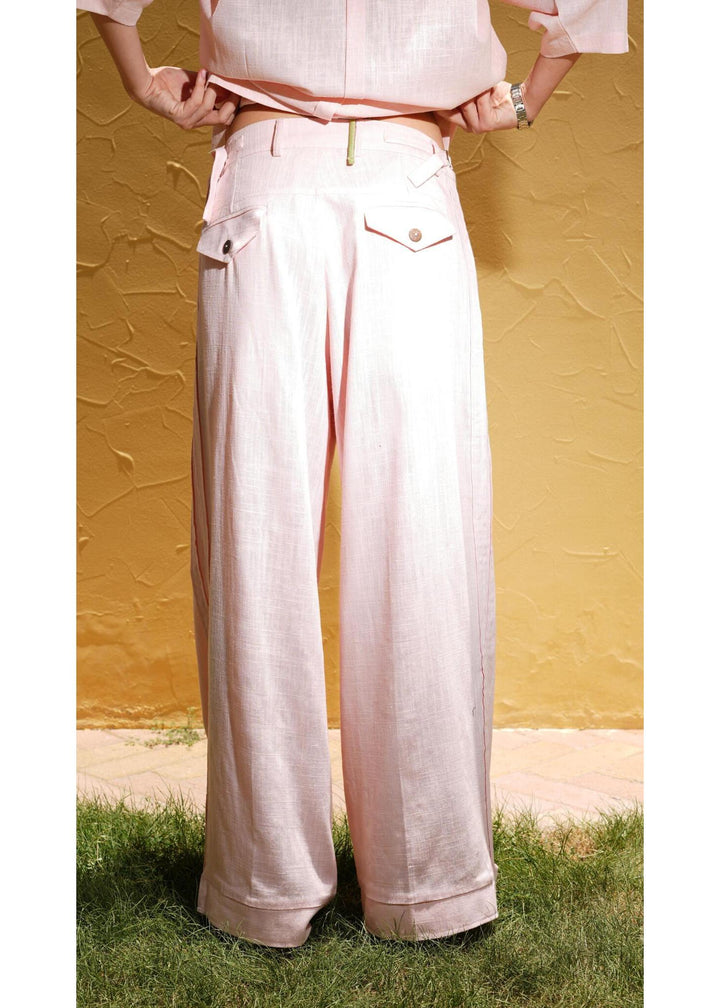 Women's Linen - Blend Carpenter Pants – Pink Ombre - Flashmob India Flashmob India  