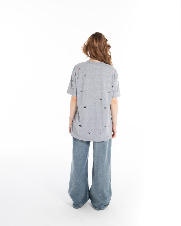 Women’s Oversized Torn Graphic T-Shirt - Flashmob India Flashmob Nation None